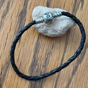 Retired Black Pandora Leather Bracelet